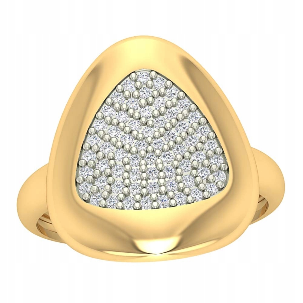 Prstýnek Trojúhelník Ze Zlata Ryzosti 585 Se Zirkony