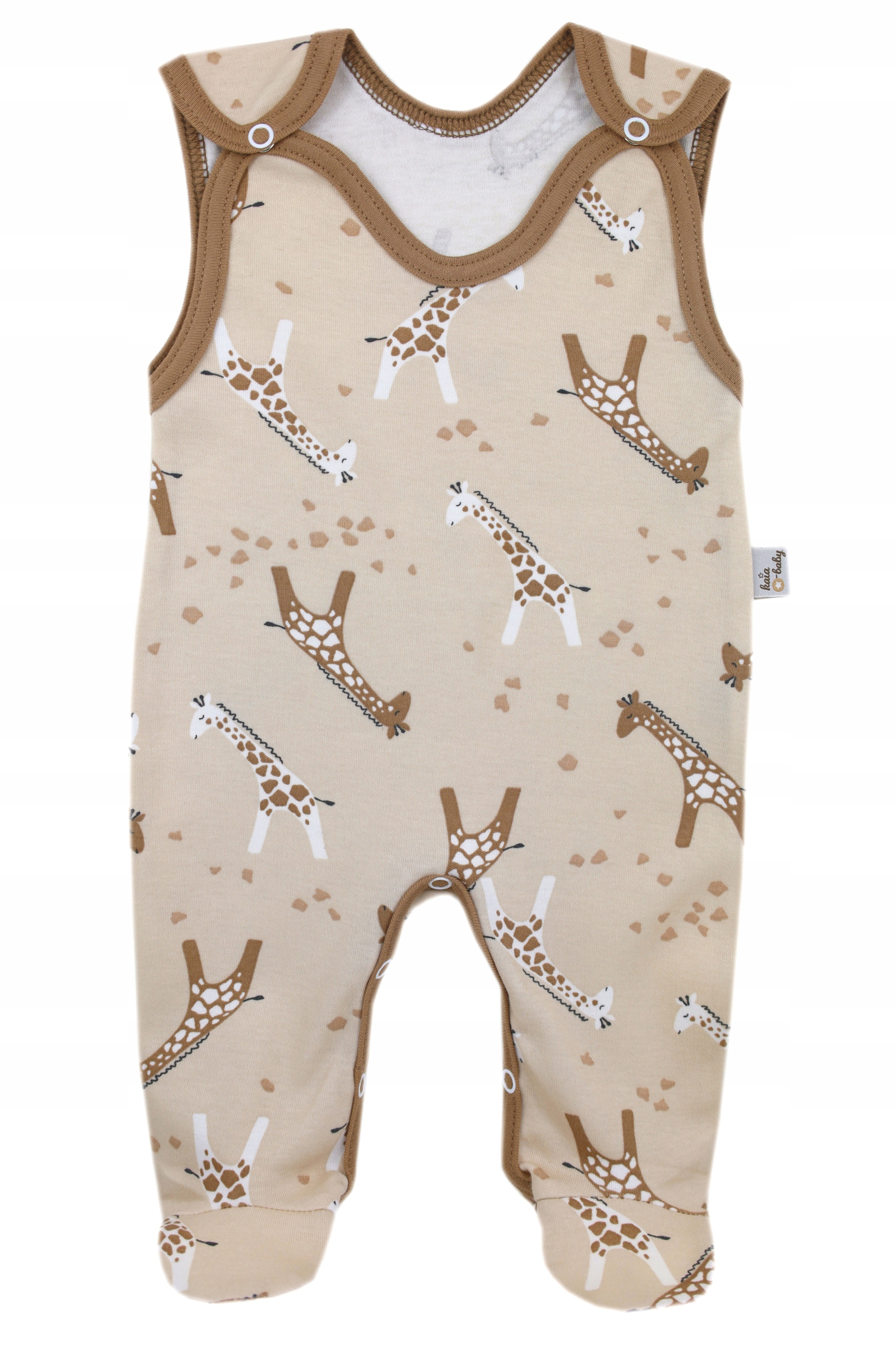 ŚPIOCHY NIEMOWLĘCE ŚPIOSZKI BAWEŁNIANE ROZPINANE r.74 GIRAFFE /4/ Rozmiar 74