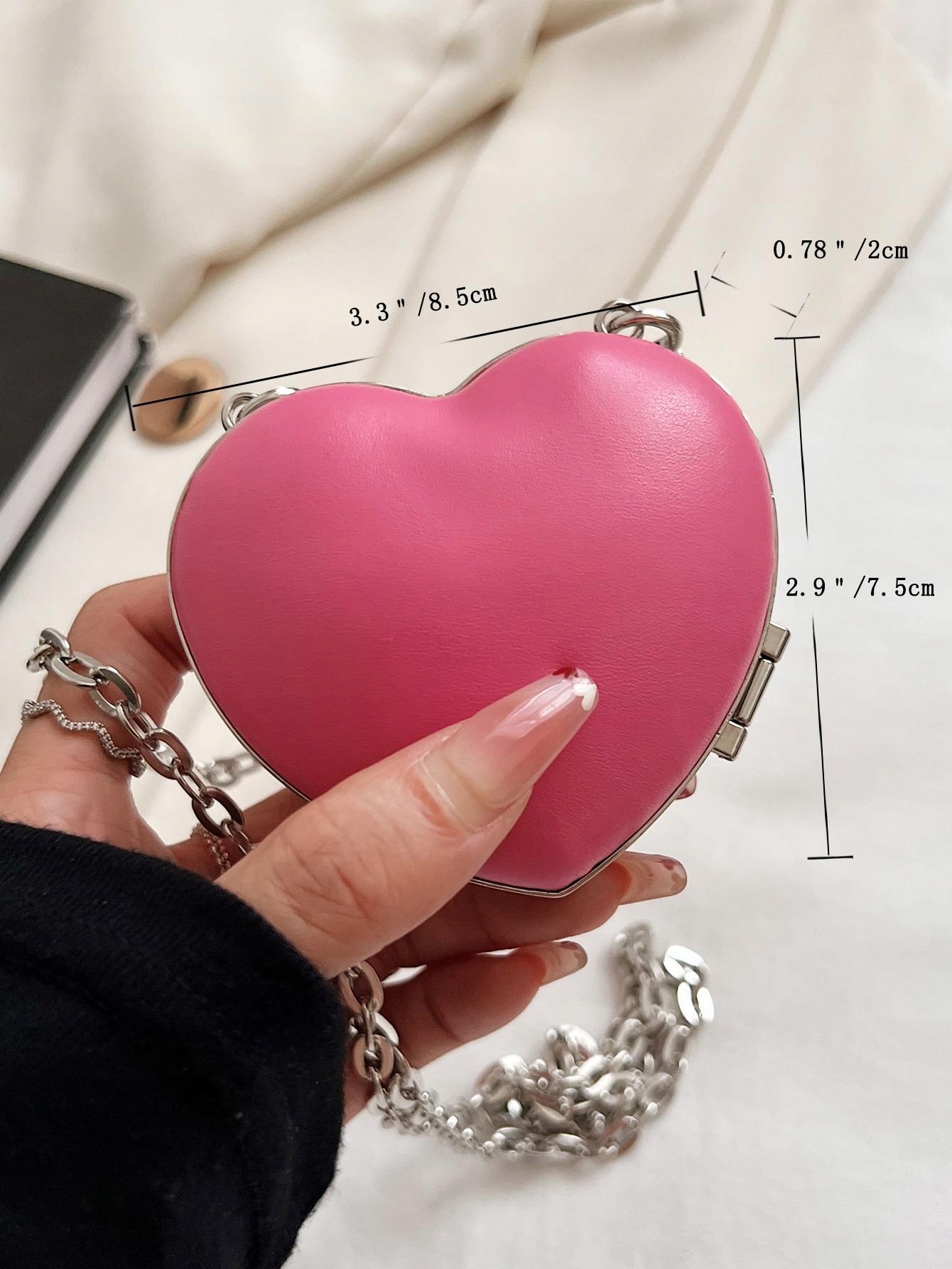 TOREBKA MINI ŁAŃCUSZEK RÓŻOWA SHEIN Kolor dodatkowy różowy