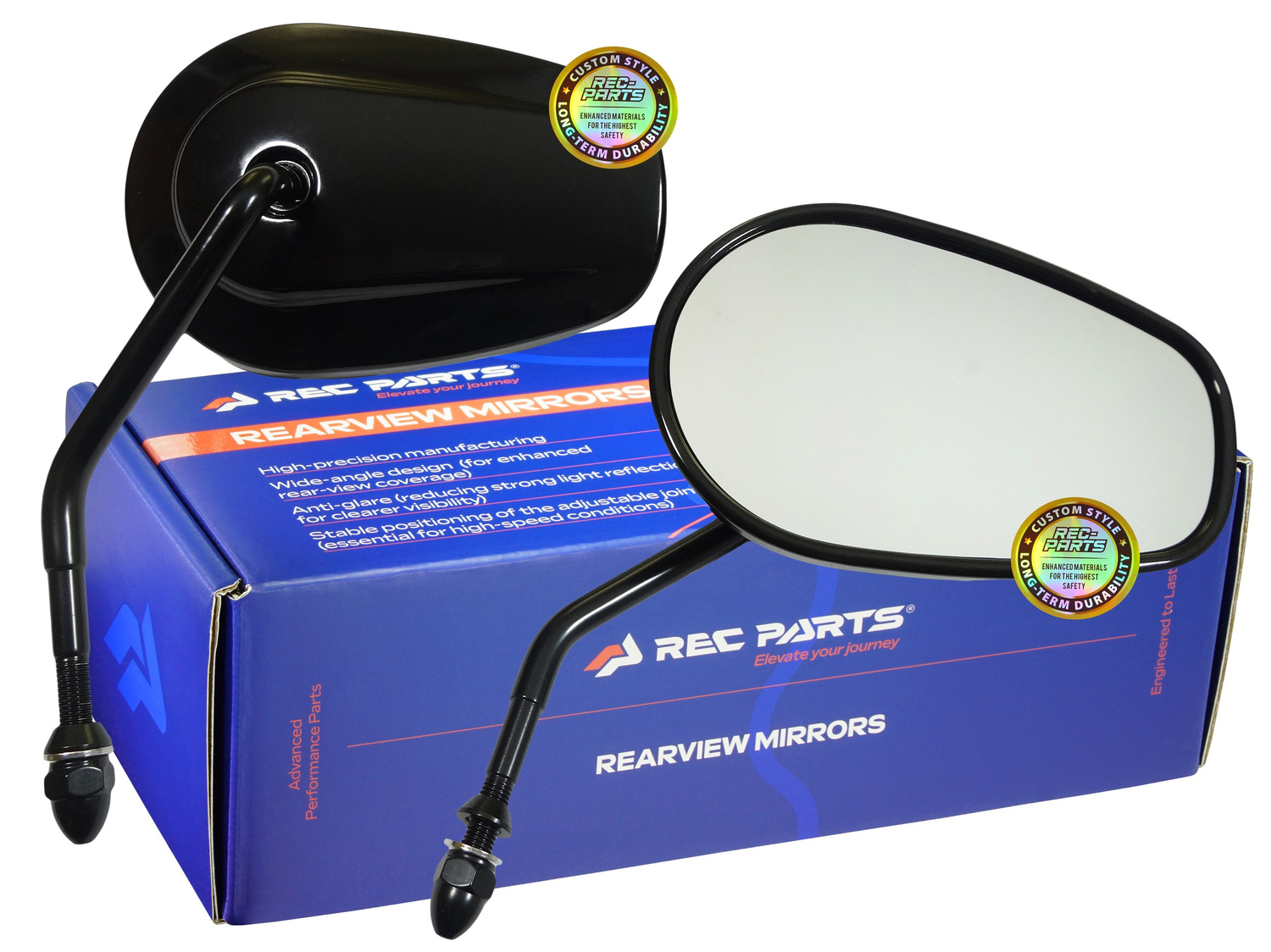 Zrkadlá s čiernym leskom pre Harley Touring Electra Street Road Glide XL 82-24