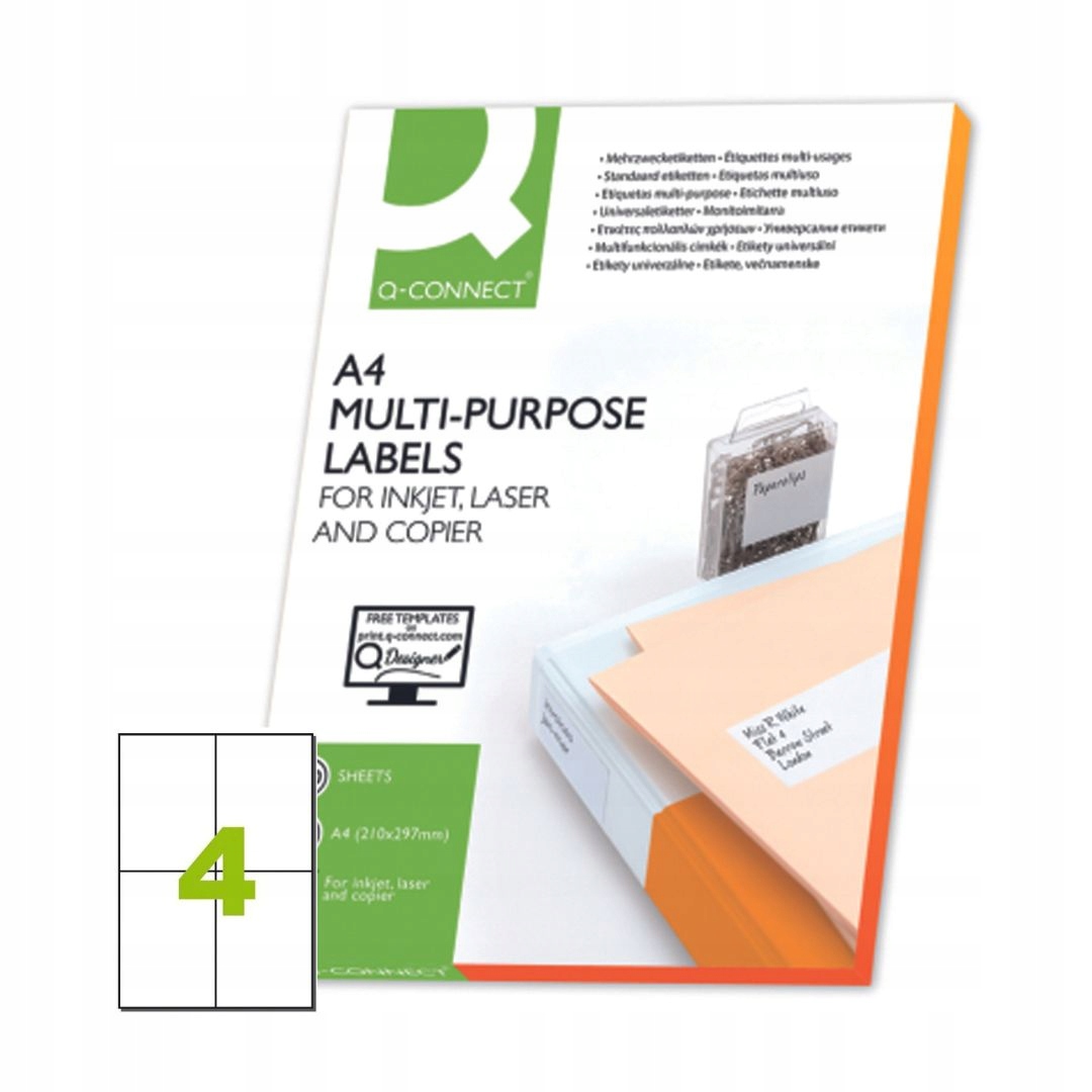 

Etykiety Samoprzylepne A4 105X148,5MM Qcn 100SZT!