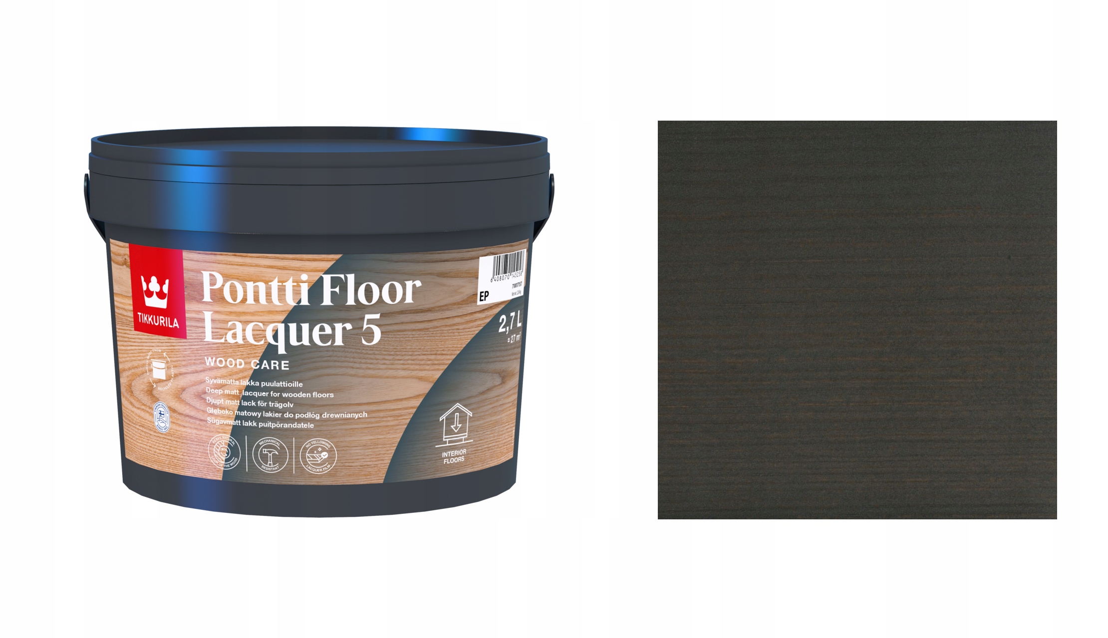 Tikkurila Pontti Floor Lacquer 5 2,7L 5088 Turve Lakier Do Podłóg