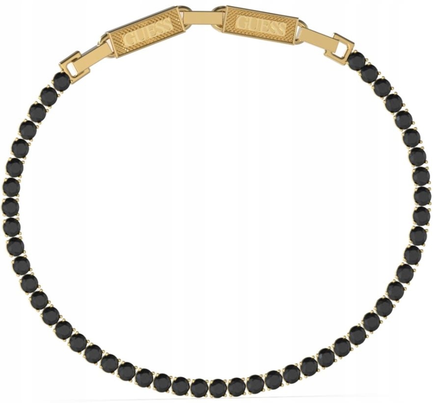 Originální Pánský Náramek Guess Eternity Černé Křišťály Večerní