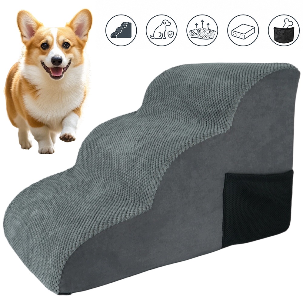 Schůdky Pro Psa Kočku Pro Vstup Do Plošina 3 Stupně 40 CM Jemná Rampa