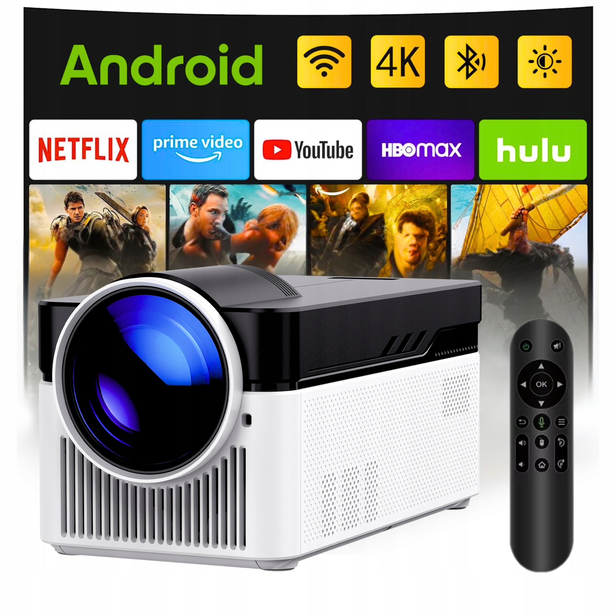 Projektor 4K Projektor HY450 Ultra Smart Andrioid Kino Domáce led wifi