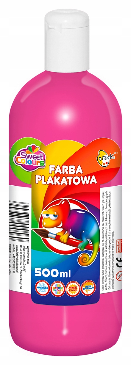 

Farby plakatowe 500ml w butelce różowa