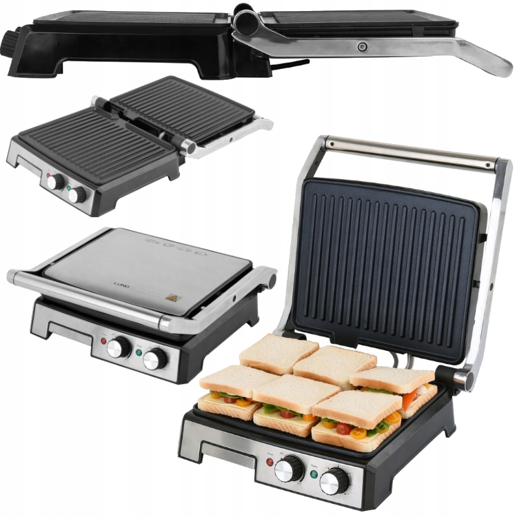 Grill Opiekacz Elektryczny Rozkładany 2000W +timer