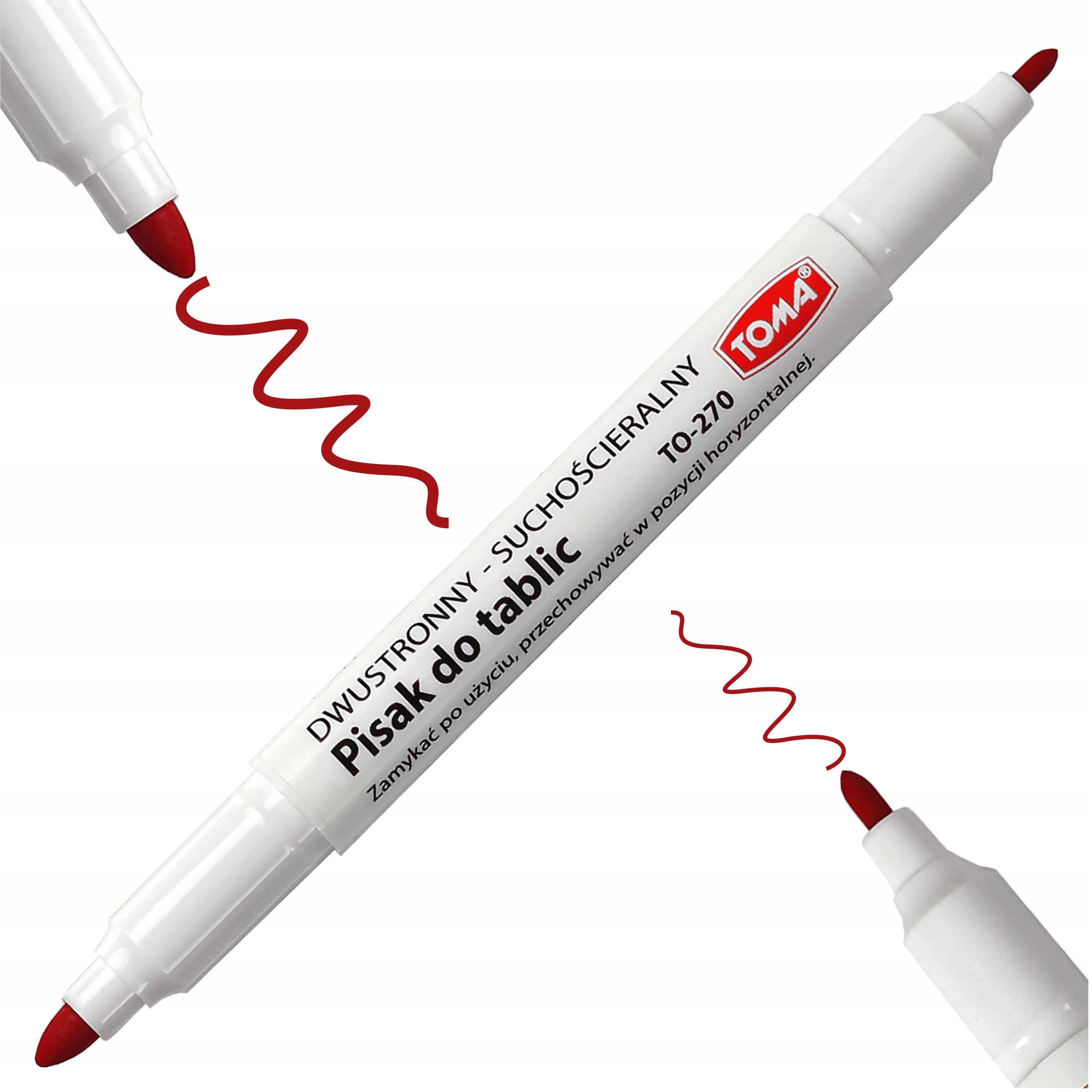

Marker suchościerlany Pisak tablic dwustronny czer