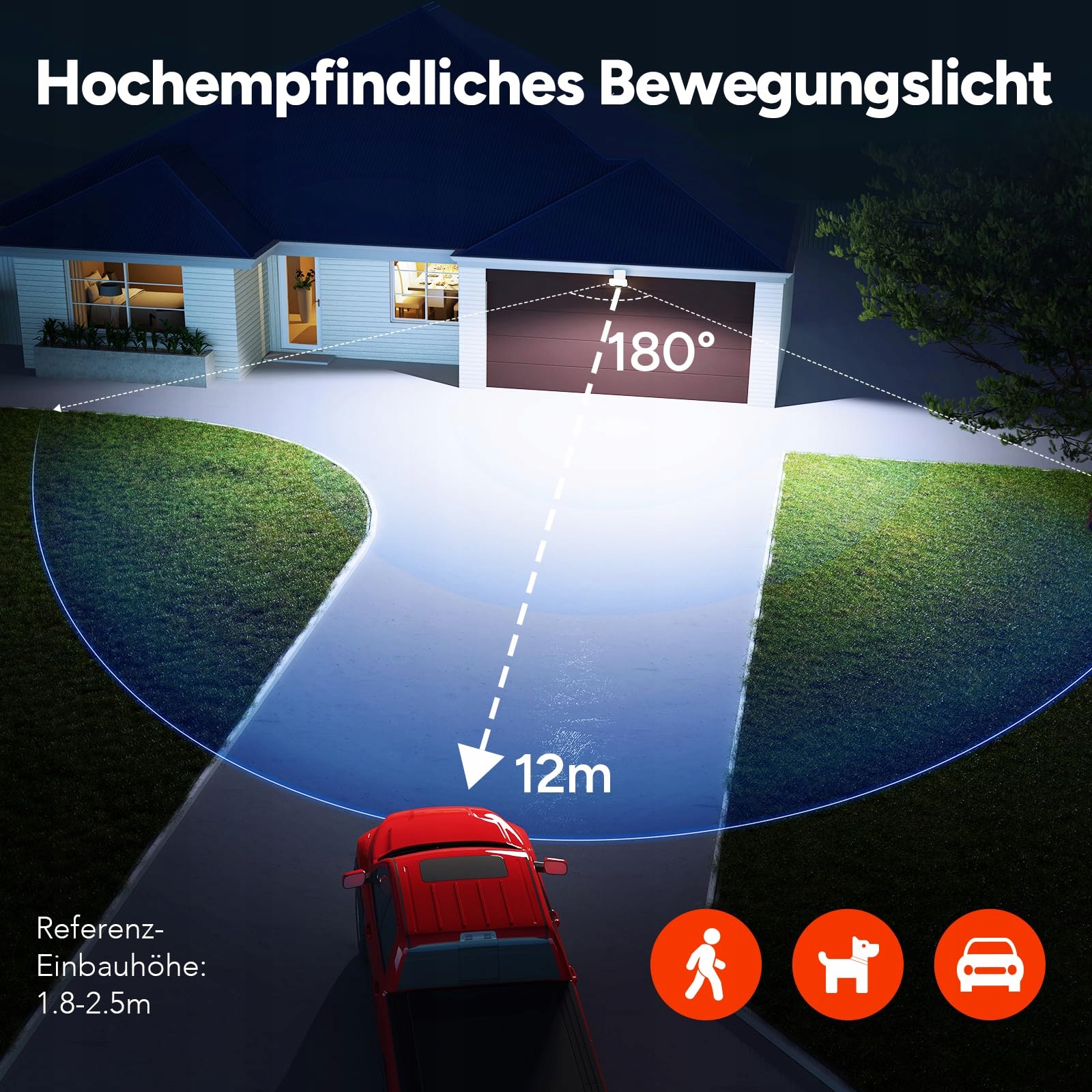 Reflektor LED Zewnętrzny Z Czujnikiem Ruchu Biały 27W 3000LM IP65 OREiN — miniatura 5