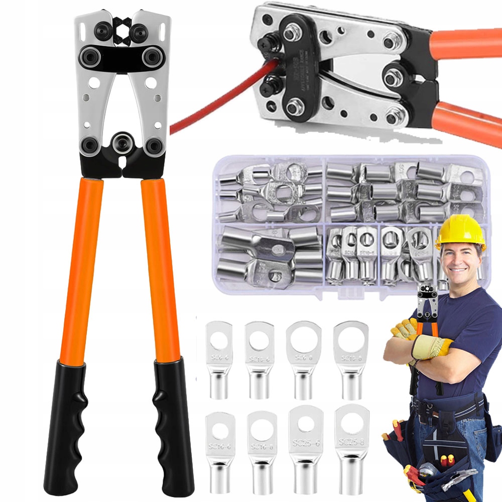 Kleště Na Kabely, Koncovky, Lisovací Konektory 6 50, Sada 60 Ks