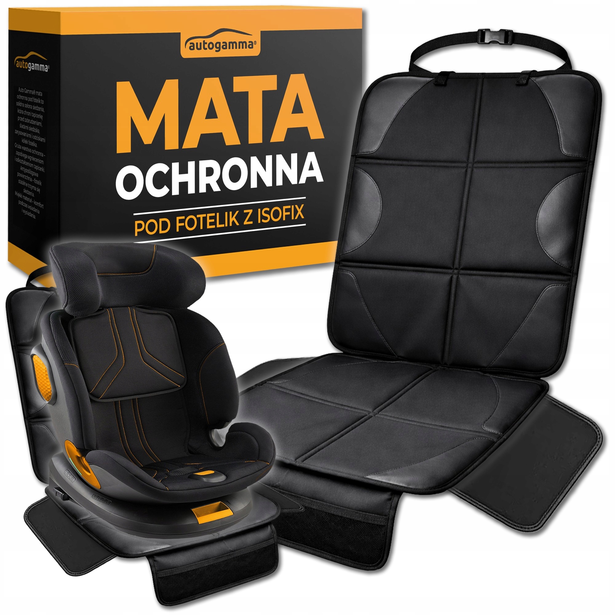 Mata Ochronna pod Fotelik Samochodowy dla Dzieci z Isofix Osłona Fotela