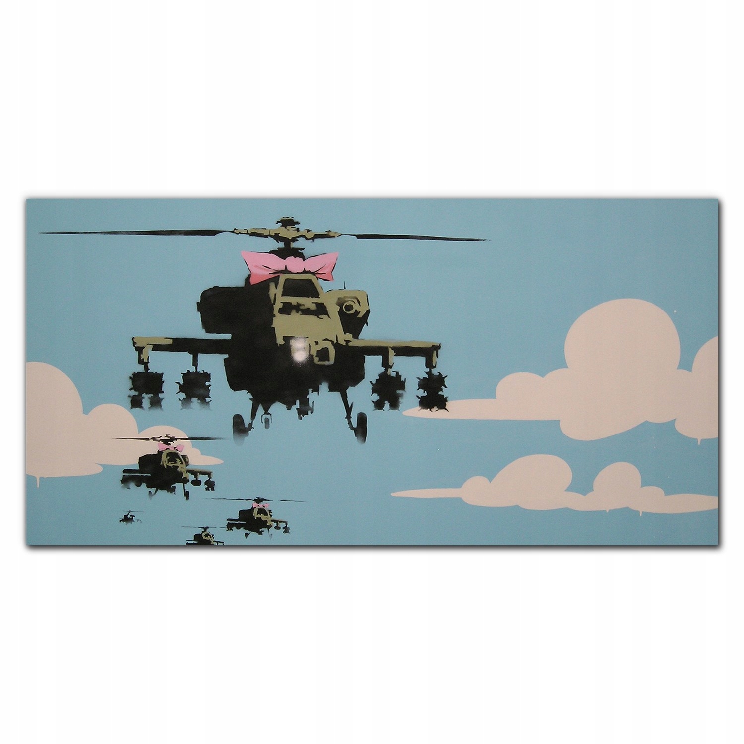 Obraz na stenu Helikoptéra Banksy 140 x 70 cm