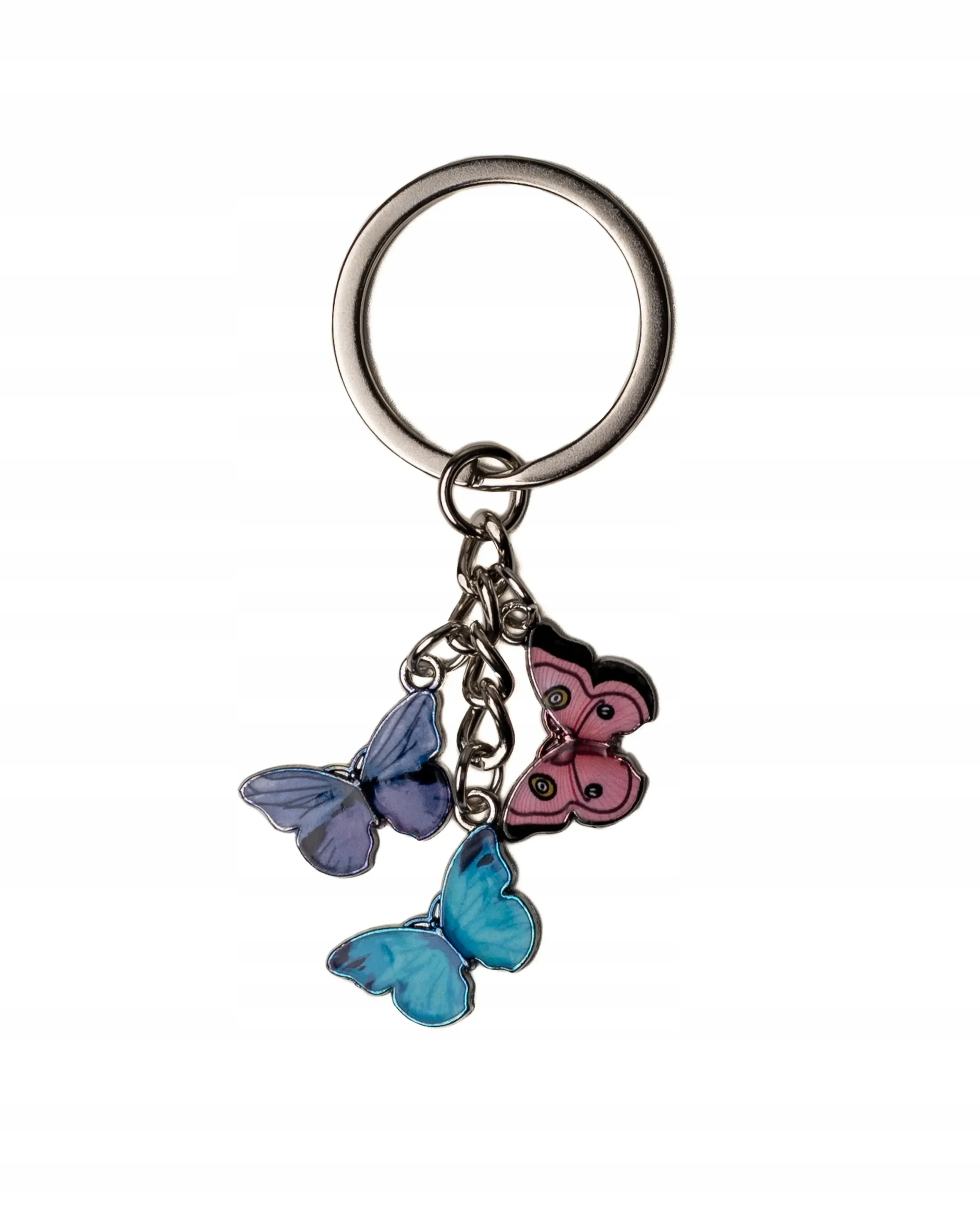 

Motylki brelok breloczek kluczy srebrny kolorowy