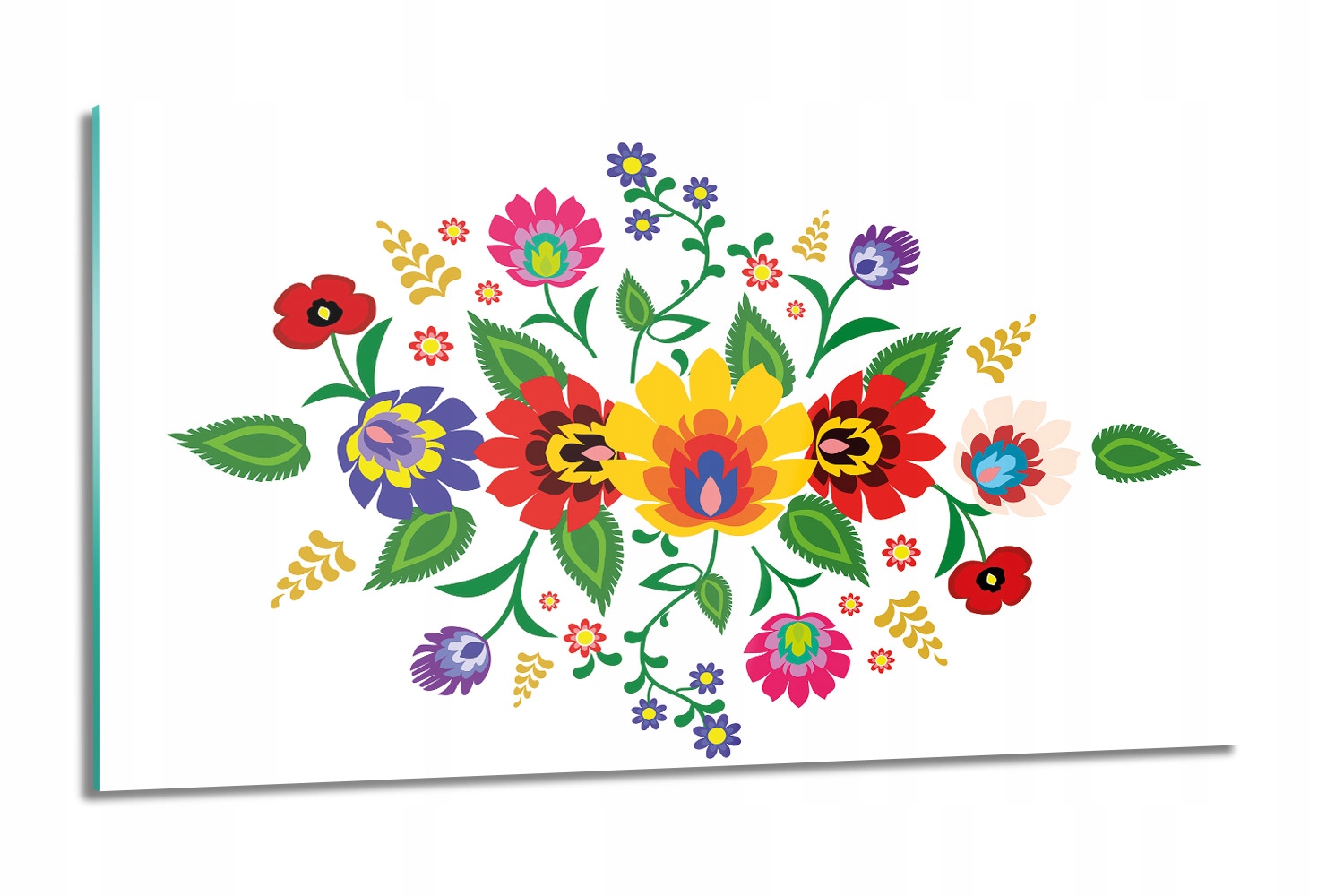 Folklórne kvety Foto sklo do kúpeľne 100x60
