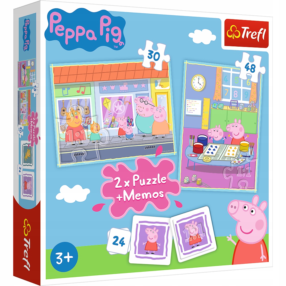 

Zestaw 2w1 2x Puzzle Memos Świnka Peppa 30/48 el