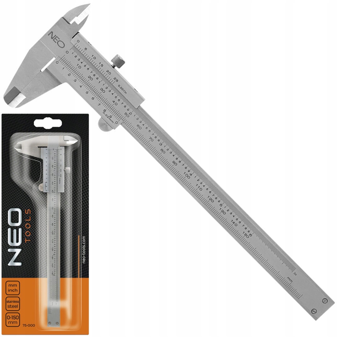 Neo Suwmiarka 150mm stal nierdzewna Analogowa dokładność (+/-)0,02mm 75-000