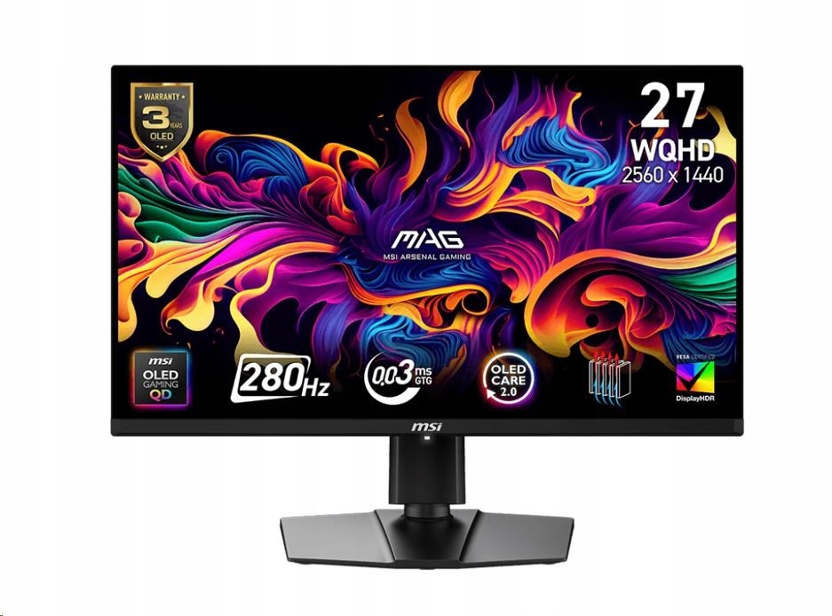 Msi Mag/ 271QP X28/ 26, 5"/ Qd-oled/ Qhd/ 280Hz/ 0, 03ms/ Čierna/ 3R Mag…