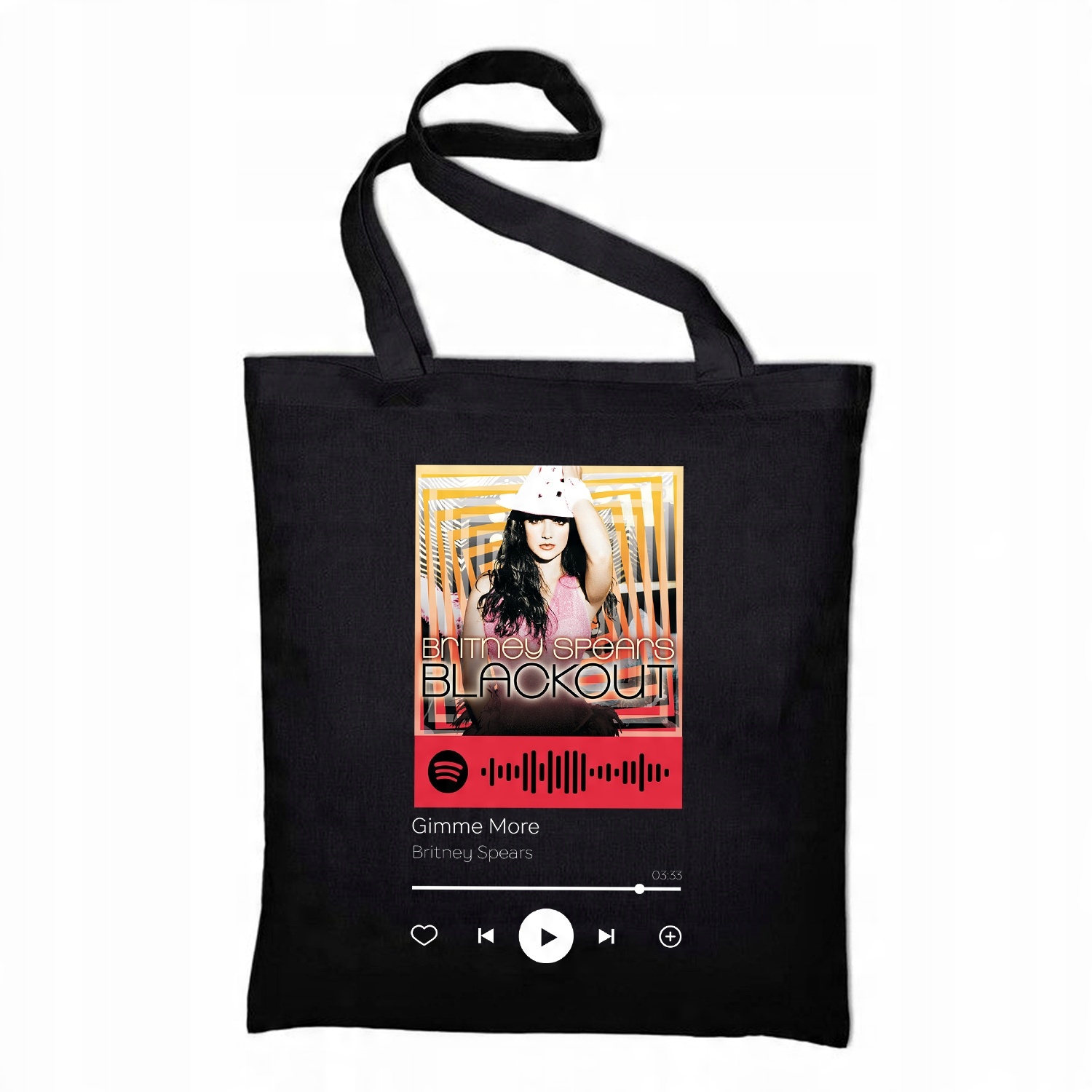 

Torba Czarna Eco Britney Spears wzór Qr Spotify 10