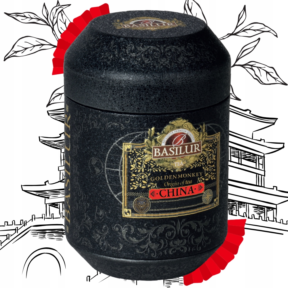 Basilur Golden Monkey czarna herbata Z Powincji Yunnan 50 g liści Puszka