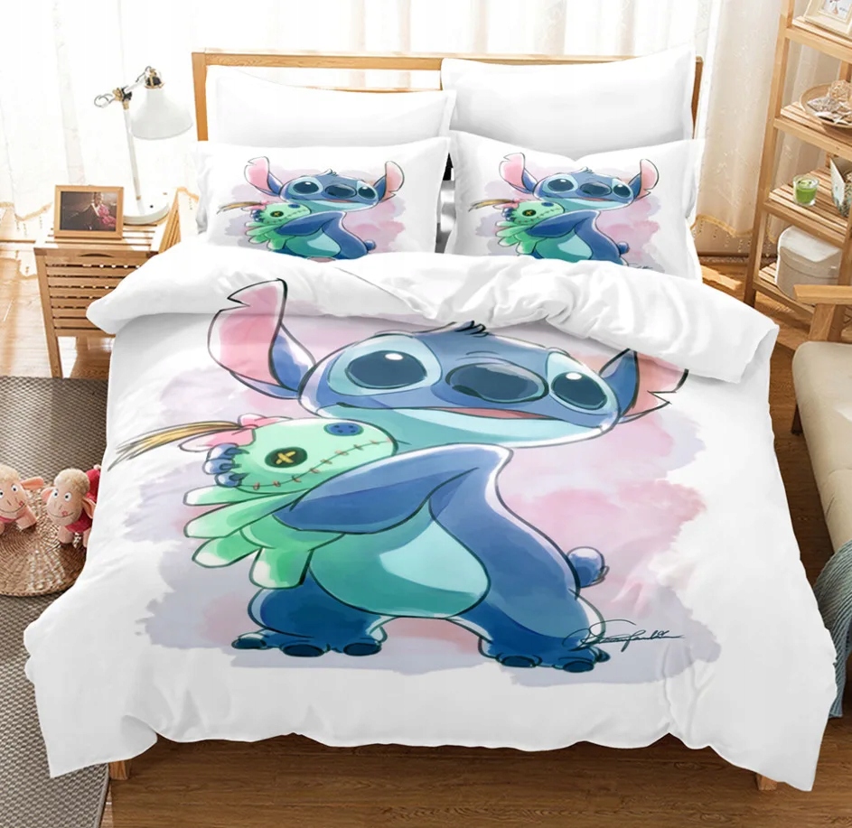 KRESKÓWKA STITCH ANIME WZÓR ZESTAW POŚCIELI POSZEWKA DLA DZIECI Kolor marmurkowy