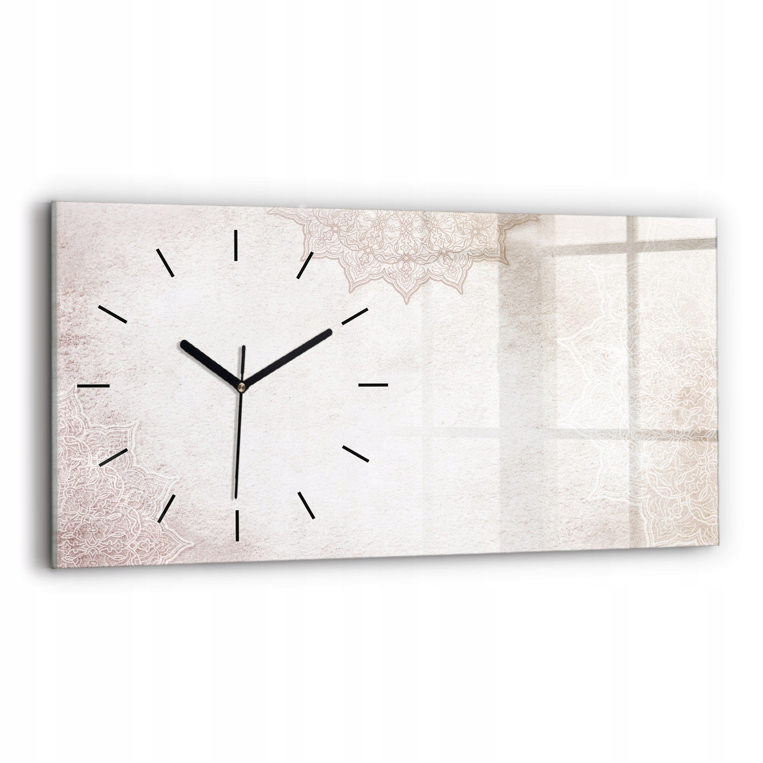 Moderní skleněné nástěnné hodiny s potiskem 60 cm x 30 cm Dekorativní vzor
