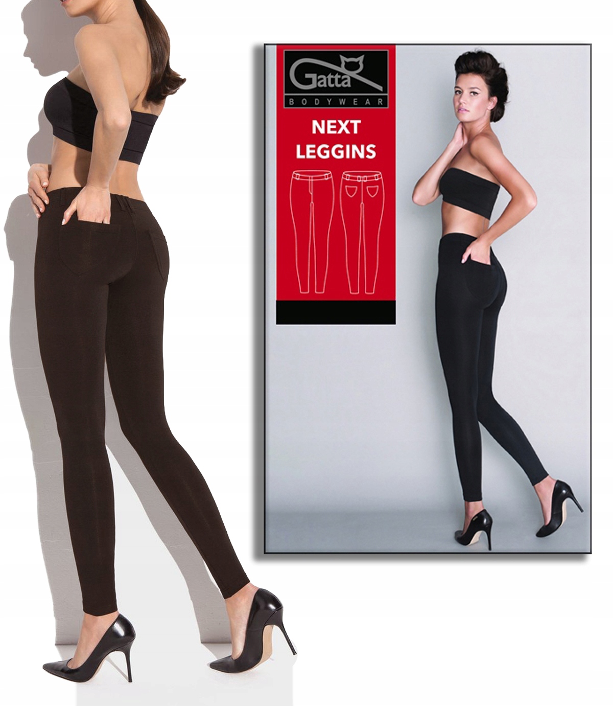 

Spodnie Next z kieszeniami Gatta leggins S caffe