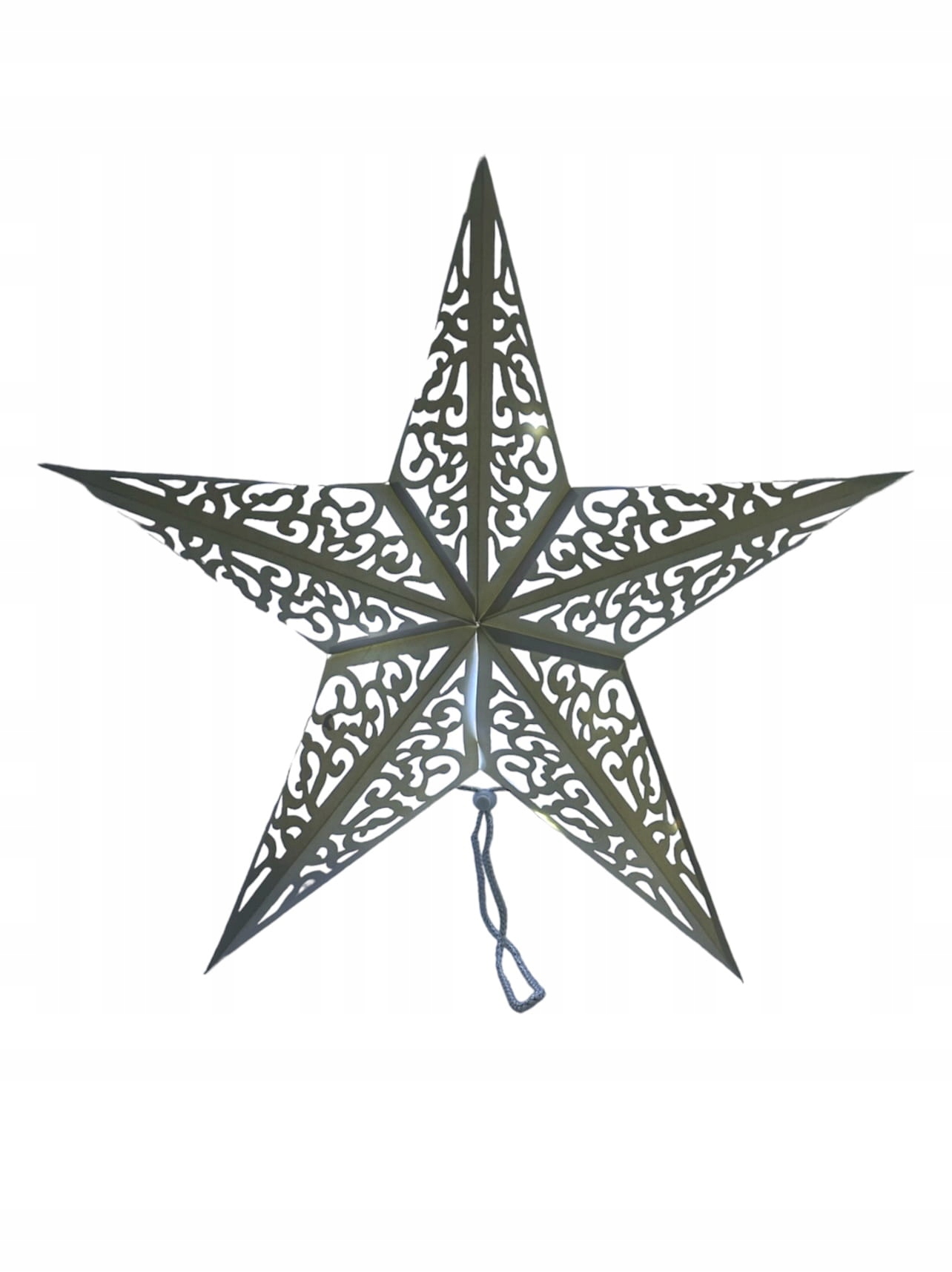 GWIAZDA PAPIEROWA Z LAMPKAMI LED BIAŁA DUŻA 60 CM WITRAŻ Z BIBUŁĄ NWM775 Rodzaj inny