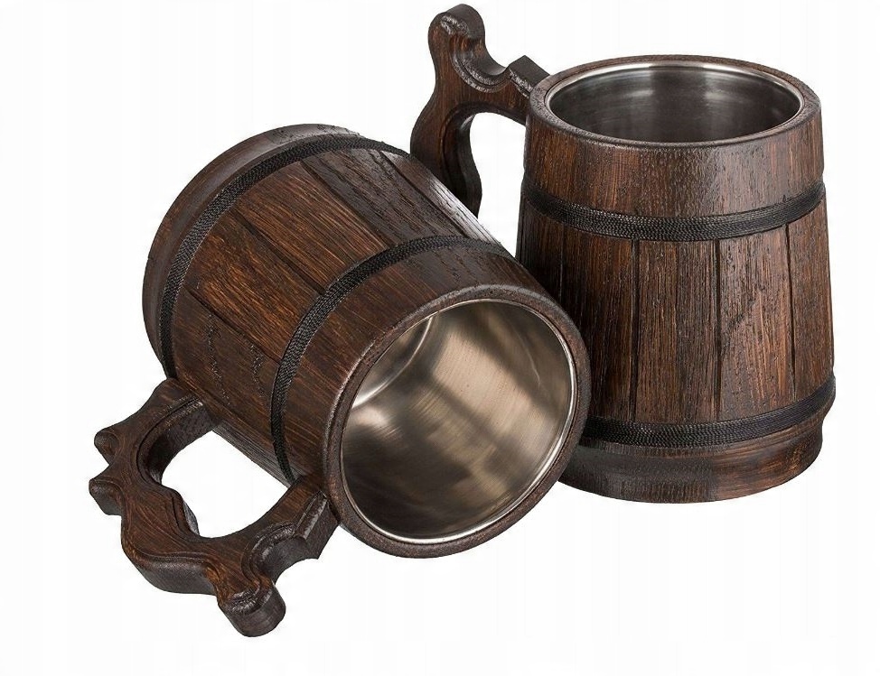 

Kufel Drewniany 555 ml Dębowy Z Uchem Duży 0,5 l