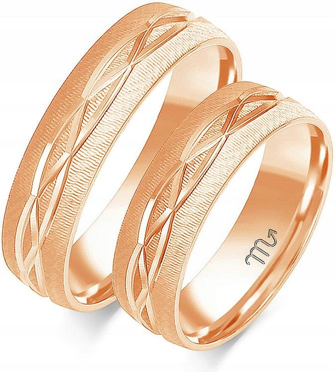 Prsten růžové zlato moderní 585 r 20 21 22 elegance a styl 14K svatba