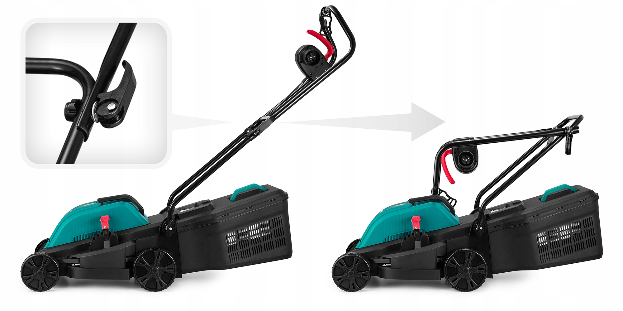 KOSIARKA ELEKTRYCZNA DO TRAWY INDUKCYJNA Z REGULACJĄ MOCNA 2000W DUŻY KOSZ Pojemność kosza 30 l