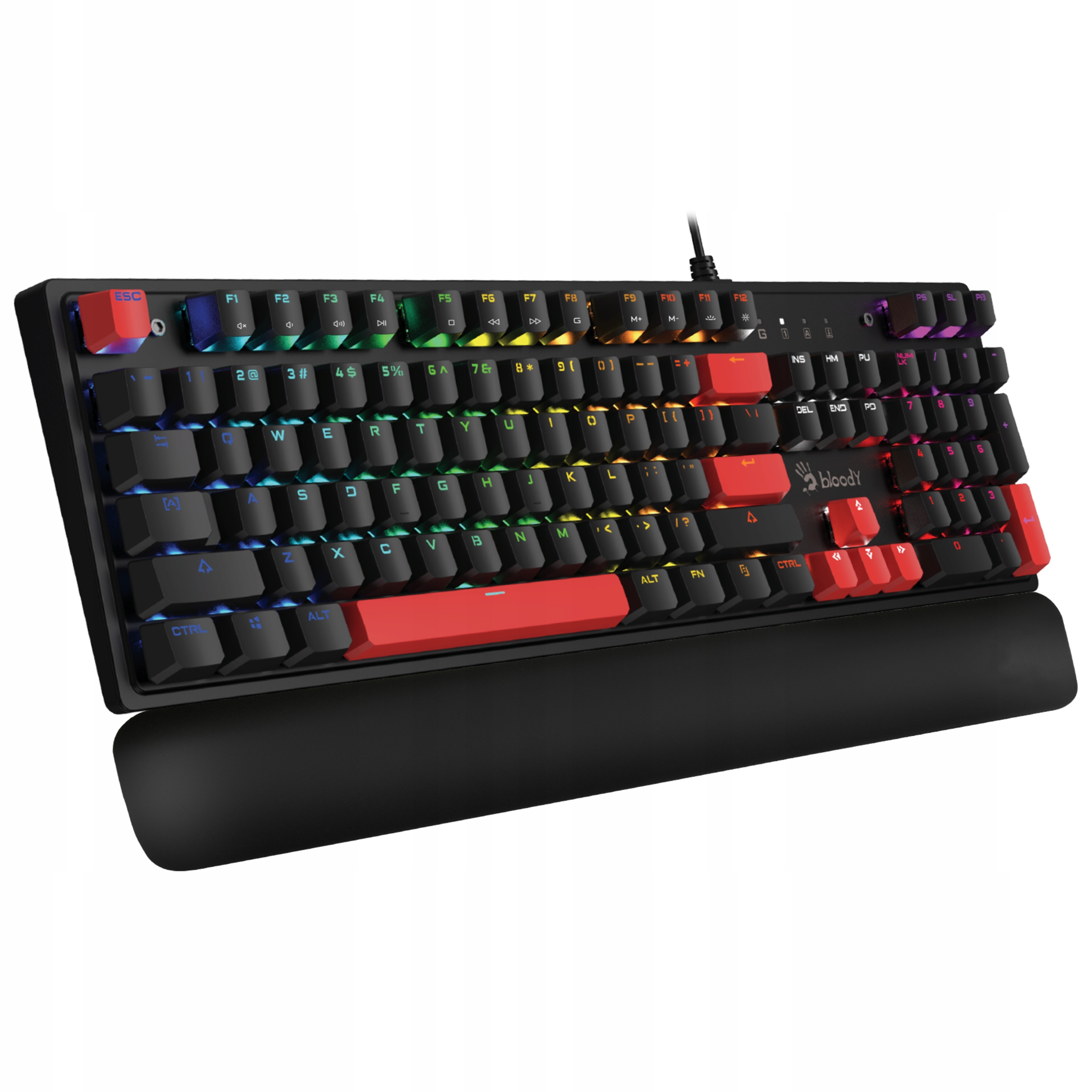 A4TECH Klawiatura mechaniczna Dla Graczy Bloody S525N Fire Black Blms Red