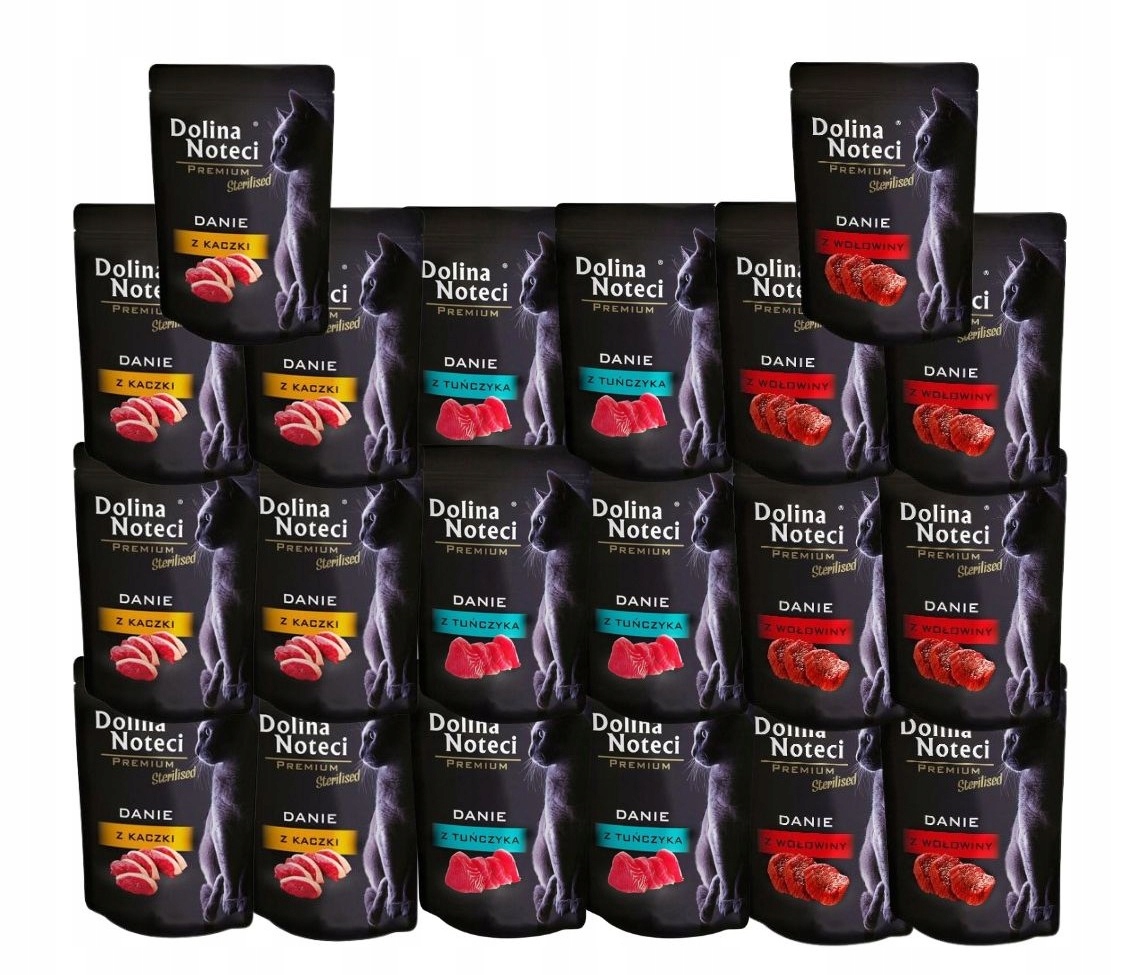 Mokré krmivo pro kočky Dolina Noteci Premium Danie MIX 3 příchutí 20x85 g