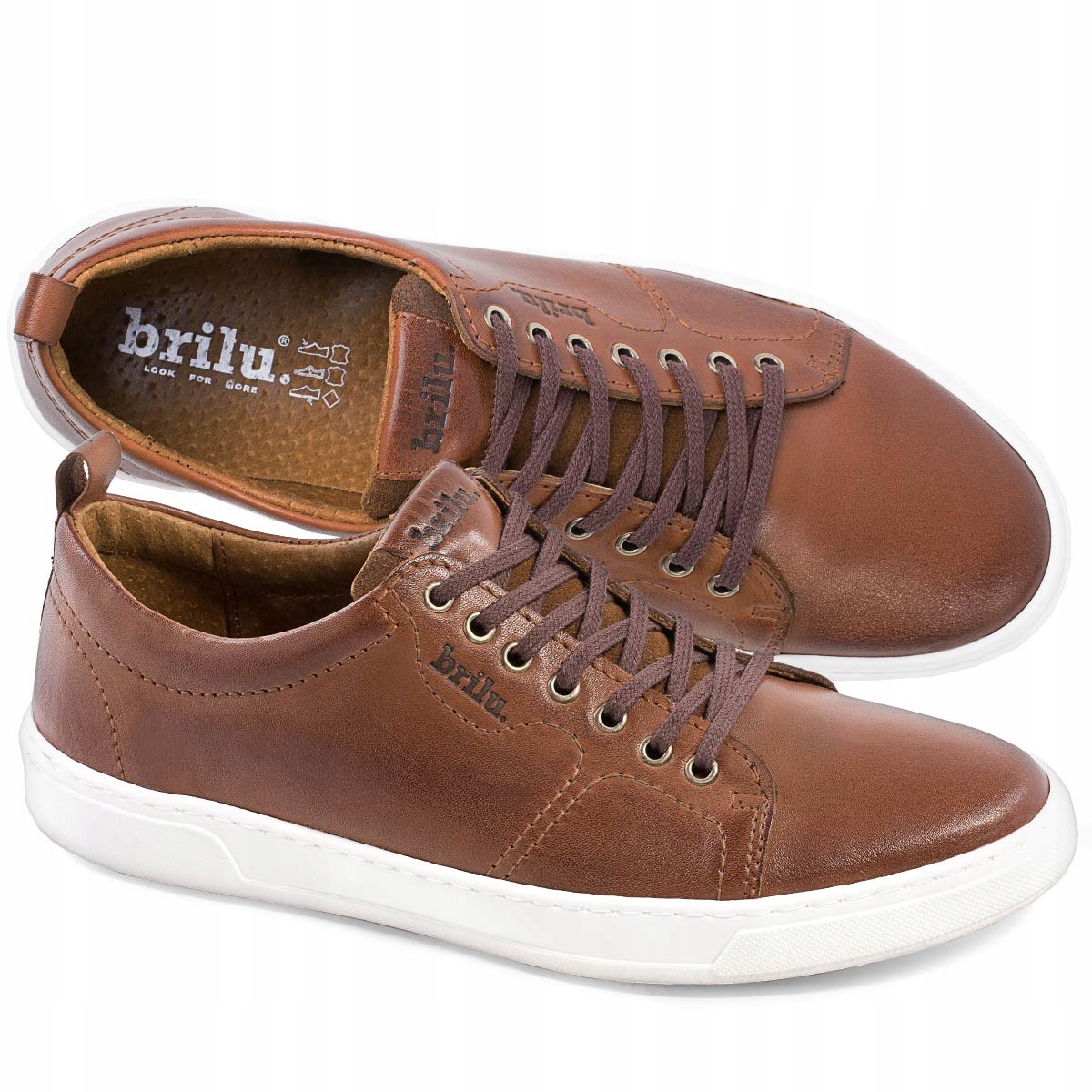 

Brilu Skórzane Sneakersy Brązowe 43