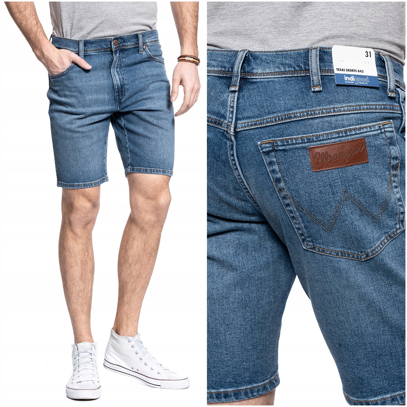 

Wrangler Texas Męskie Szorty Jeansowe Spodenki W30