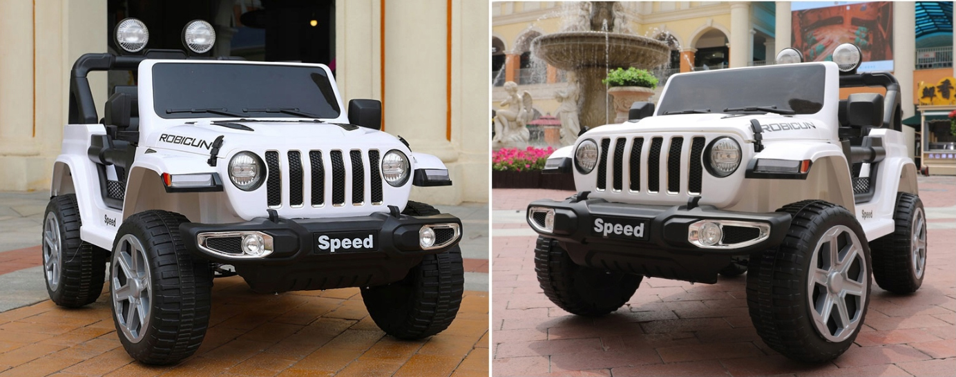 DUŻY DWUOSOBOWY JEEP NA AKUMULATOR 4X4 PILOT SKÓRA Długość pojazdu 128 cm