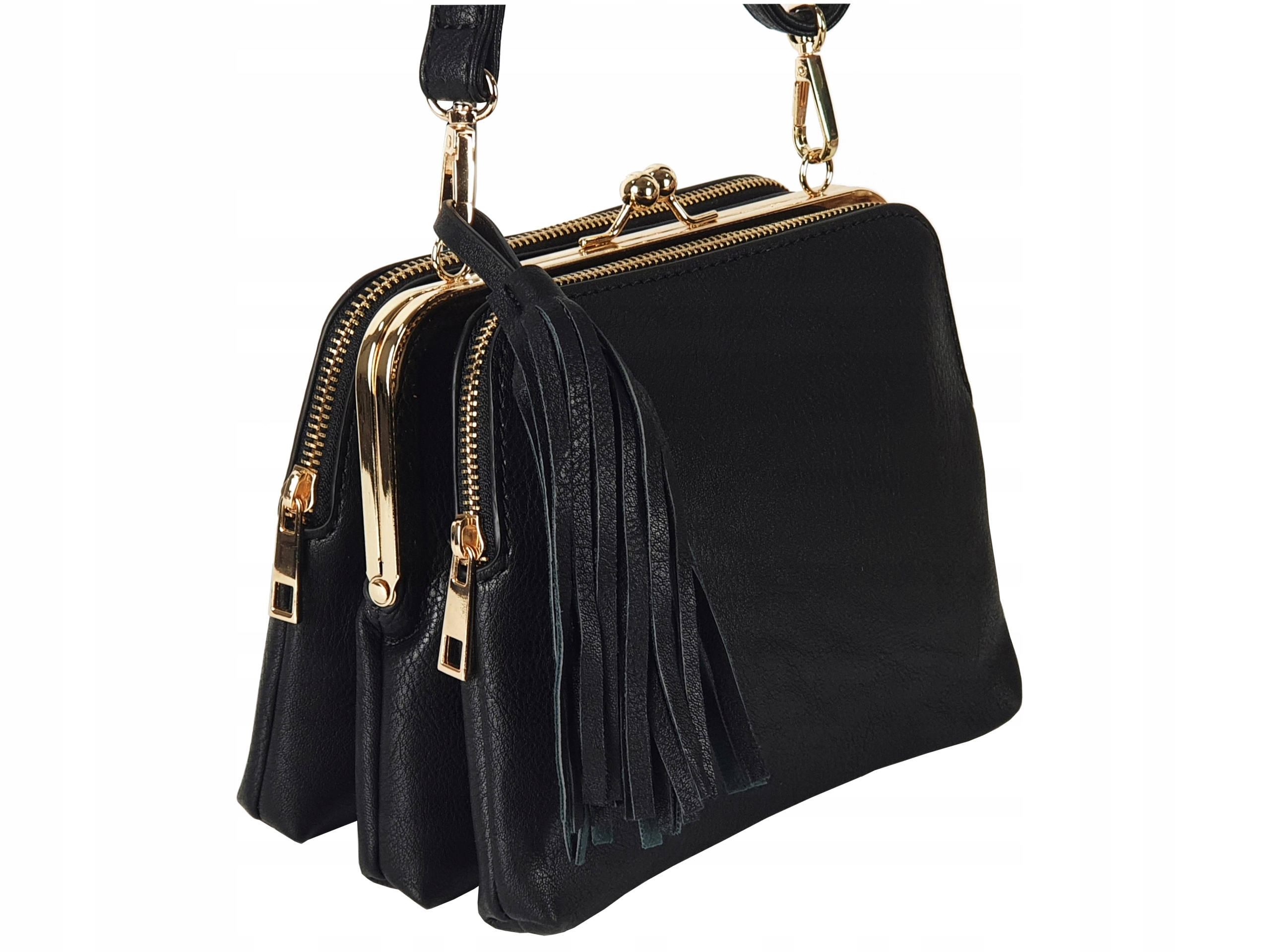 

Torebka Damska Chanelka Frędzle Na Bigiel Czarna