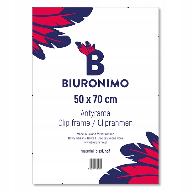 Antyrama biuronimo_pl plexi 50x70cm szkło akrylowe