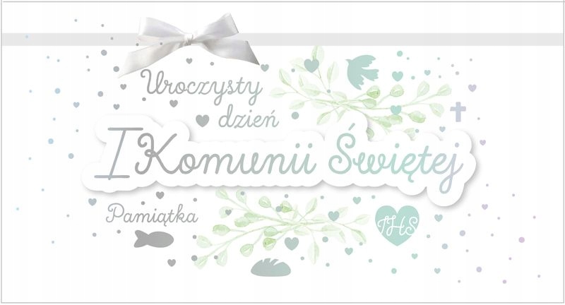 

Kartka na Komunię delikatnie zdobiona urocza PM217