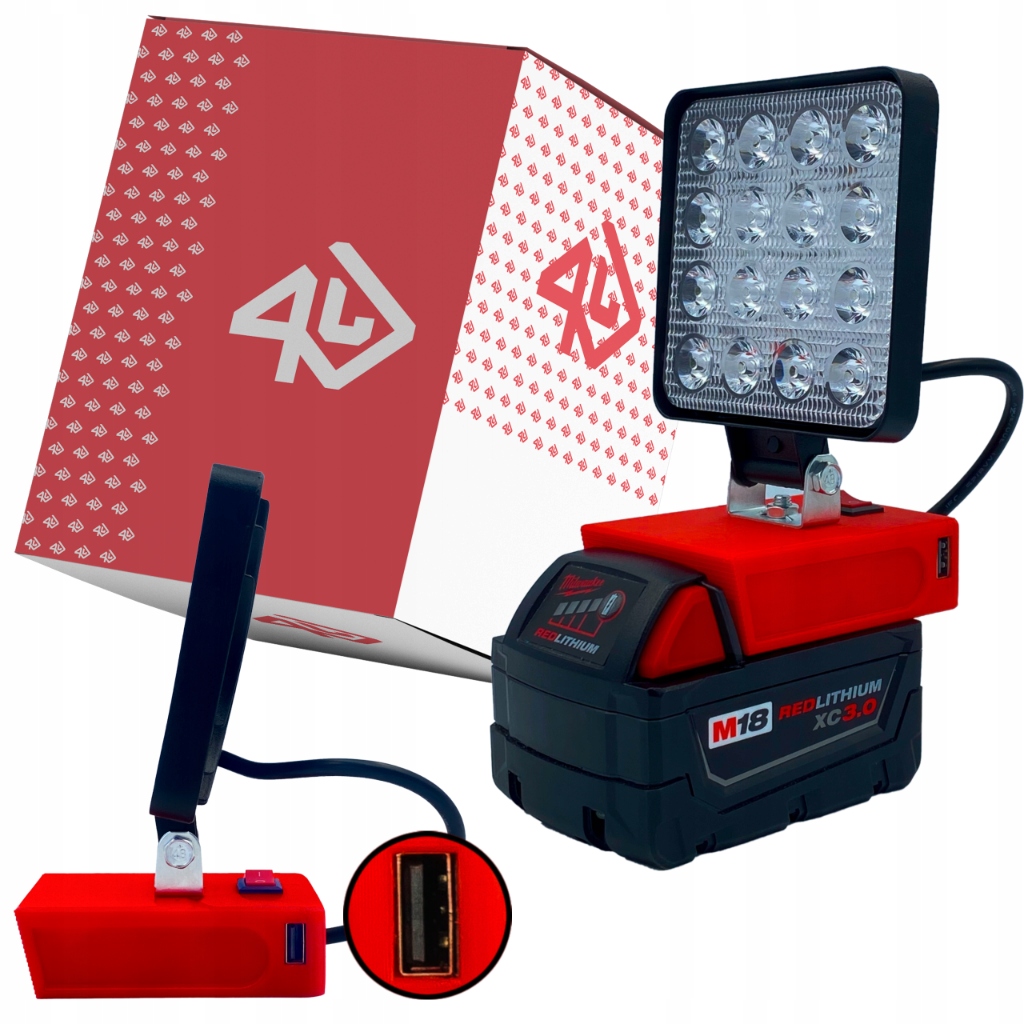 

Lampa Do Milwaukee 18V+USB halogen Lampka Robocza