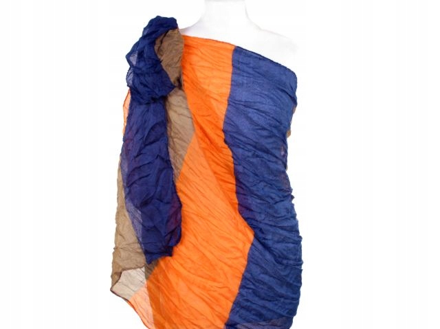 PRZEWIEWNE PAREO PLAŻOWE KOLOROWE PASY 257-39