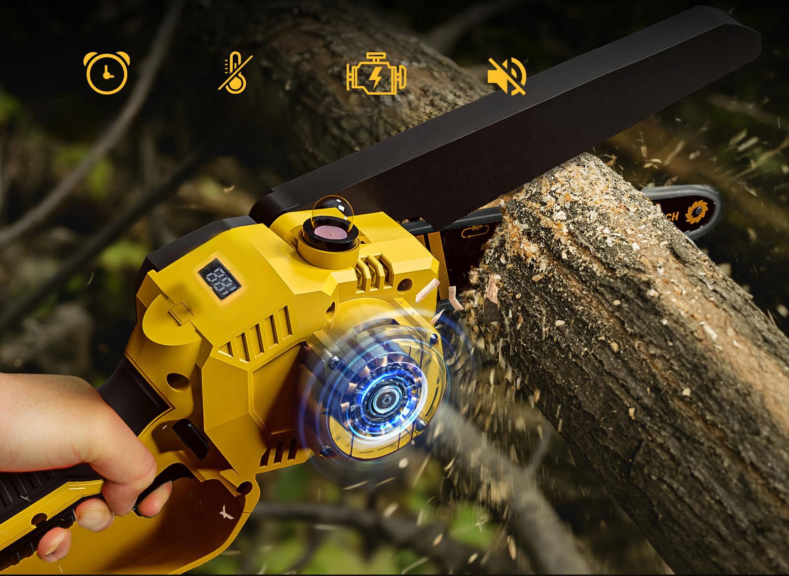 PIŁA ŁAŃCUCHOWA AKUMULATOROWA PILARKA GAŁĘZIÓWKA 6 CALI+8CALI 2 w 1 Seria MOCNA PRZENOŚNA PILARKA MINI 1200W