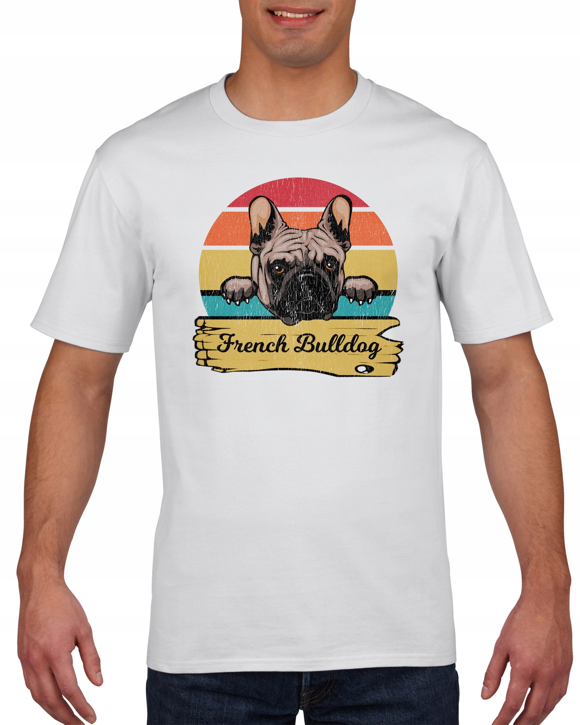 

Koszulka męska Pies buldog francuski retro XL