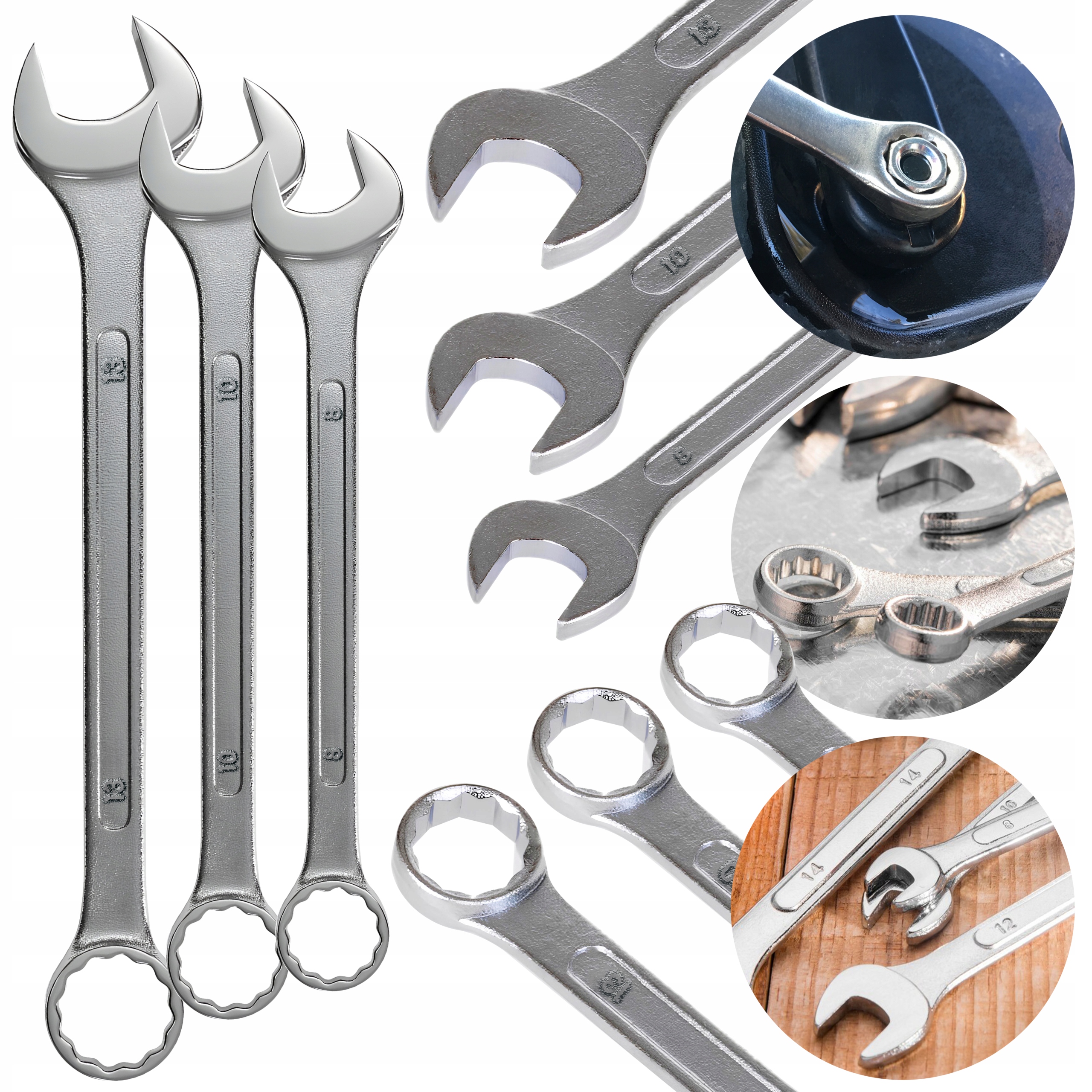 Klucz płasko-oczkowy 3 szt. Vergionic