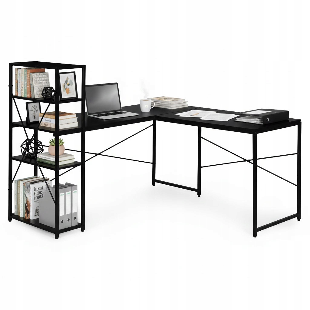 Rohový písací stôl ModernHome 145 x 145 x 119,5 cm čierny