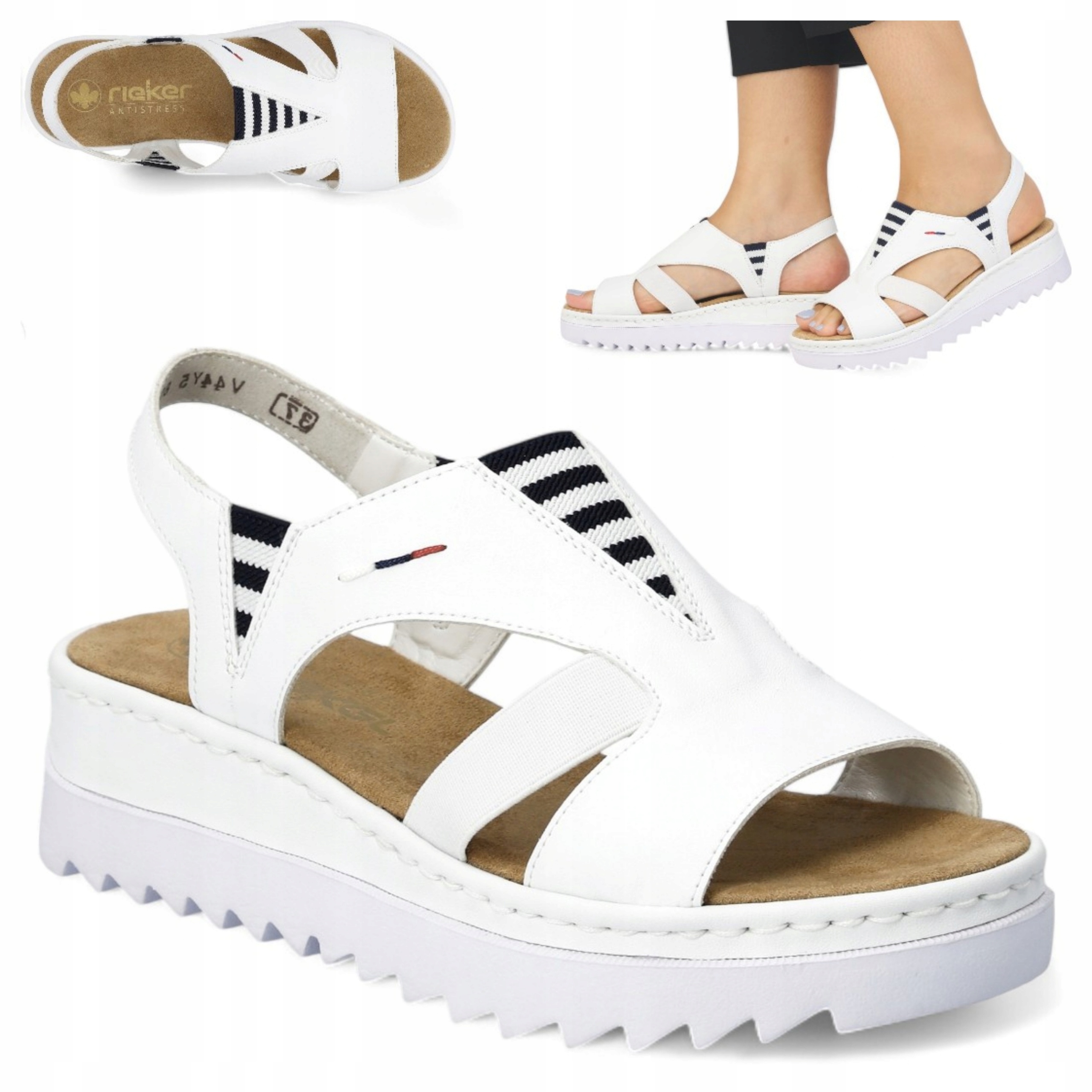 Dámské sportovní sandály na platformě 37 Rieker Pohodlné, elegantní, nazouvací