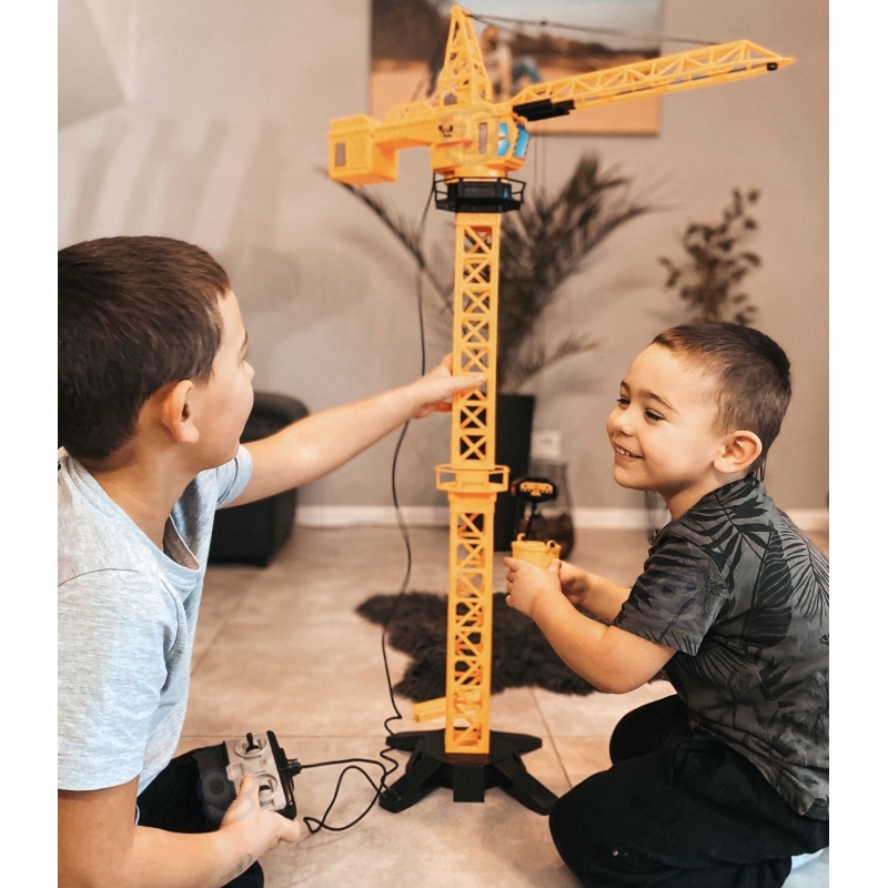 ŻURAW ZDALNIE STEROWANY 103 CM + AKCESORIA WOOPIE DŹWIG CIĘŻARÓWKA KOPARKA Model Woopie