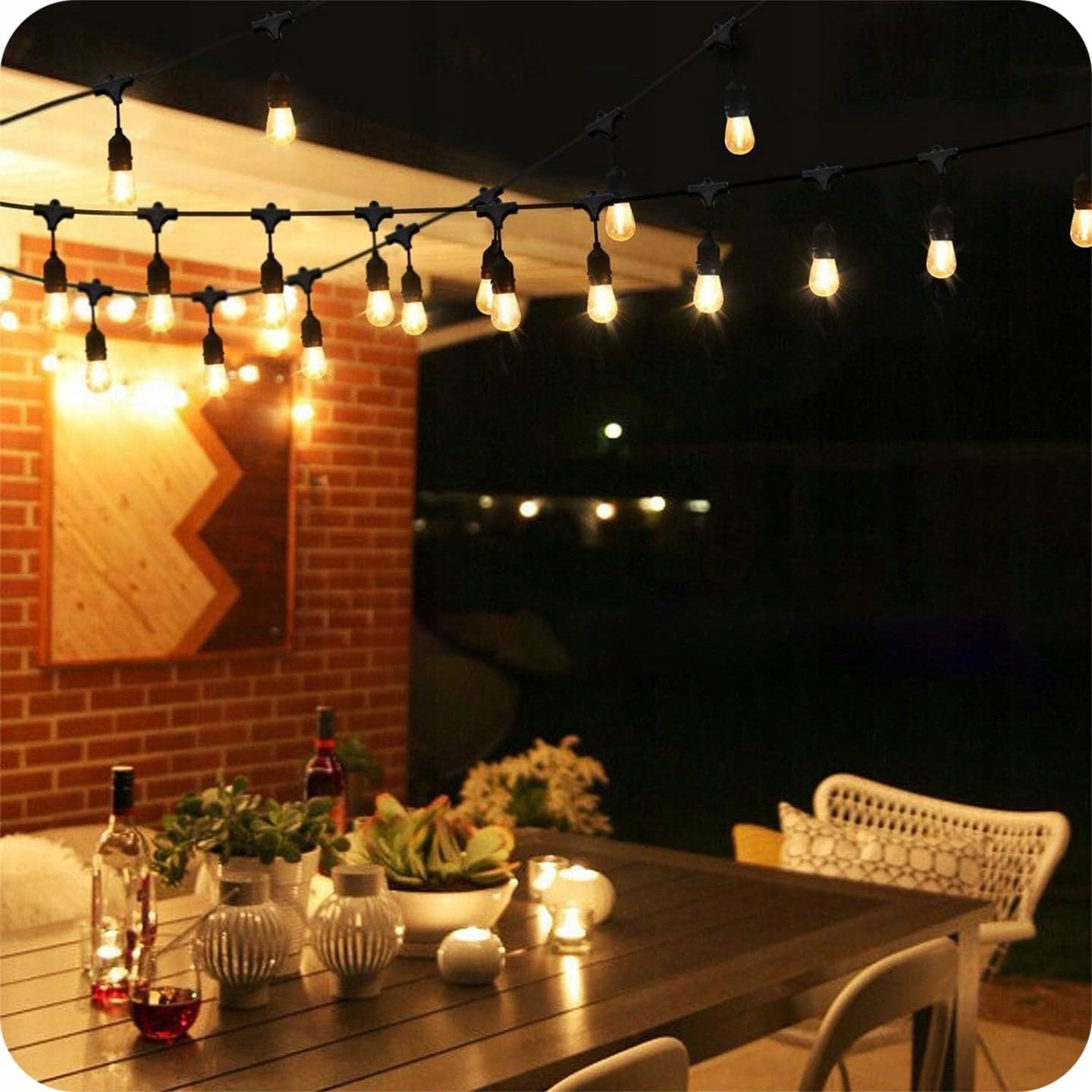 KRUMAD Lampa LED Zewnętrzna 20m E27 Ciepła Biała IP44 Ogród Balkon Taras — miniatura 7