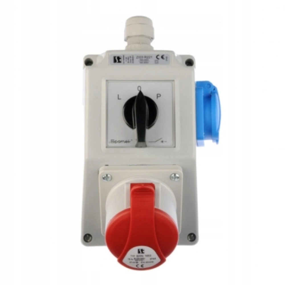 Zestaw Zasilający 16A L-0-P 1XGN 16A 5P 1XGN 2P+Z IP44 Spamel ZI03\R221