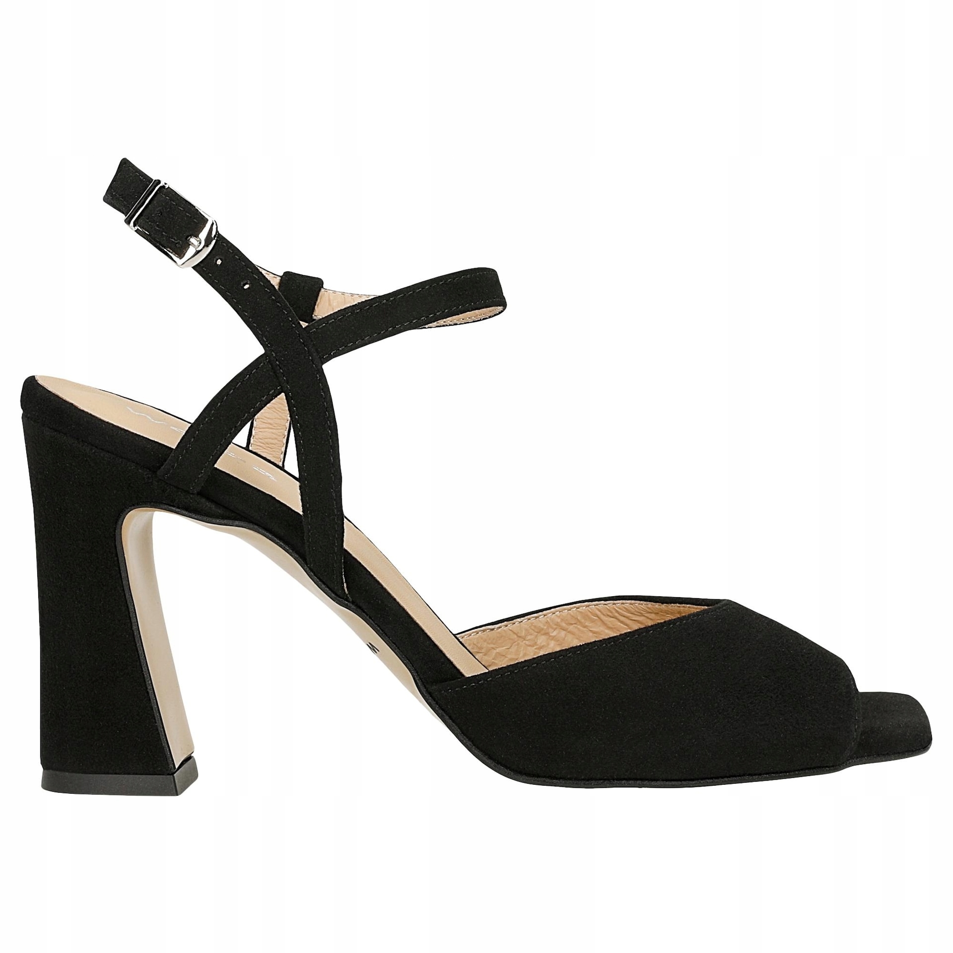 Černé dámské sandály na vysokém podpatku vel.