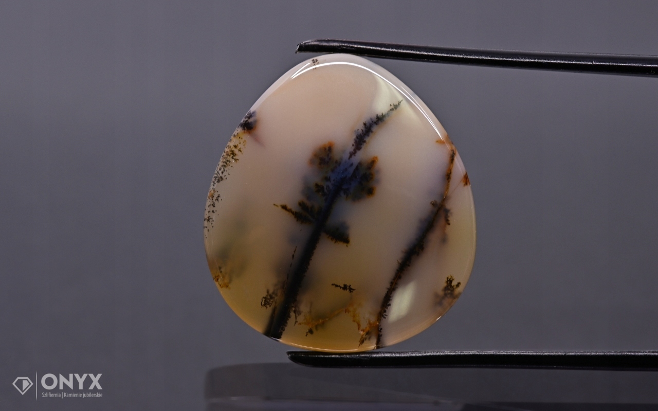 Dendritový achát z Kazachstánu mělký slzný 25x23 m